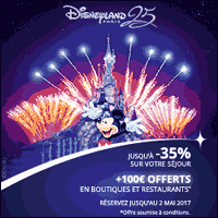 OFFRE DISNEYLAND PARIS : Séjour -35% & 100 € offerts dans les boutiques